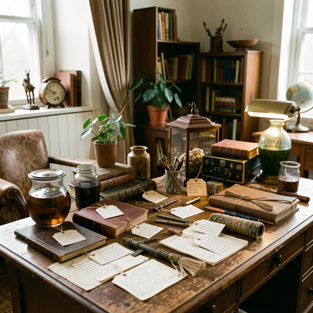 Vintage brass table lamp with original shade
